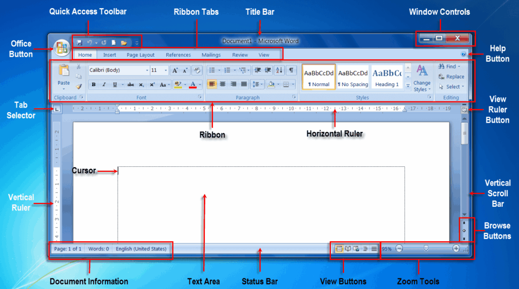 Some Elements of Microsoft Office Word 1 01 Word 2007 Interface