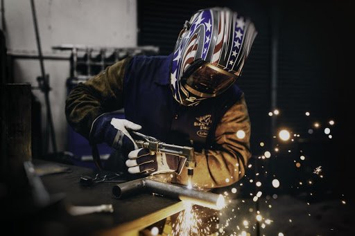 Metal Cutting with Protective Gear