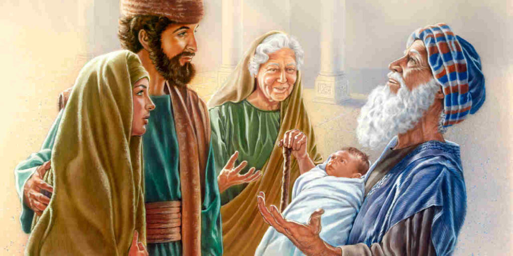 Joseph and Mary Bring Baby Jesus to the Temple 