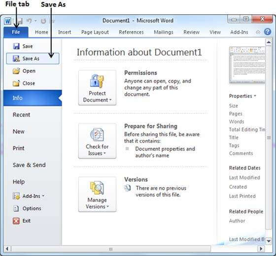 How to Save Documents 2 save as