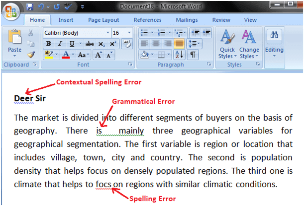 Spelling Check & AutoCorrect 1 spelling error ms word