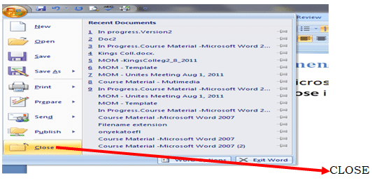 Closing a Document File 1 ghg