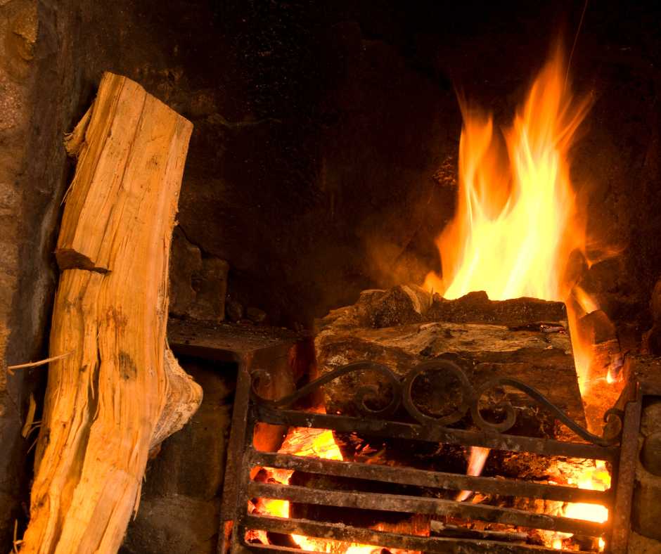 burning wood