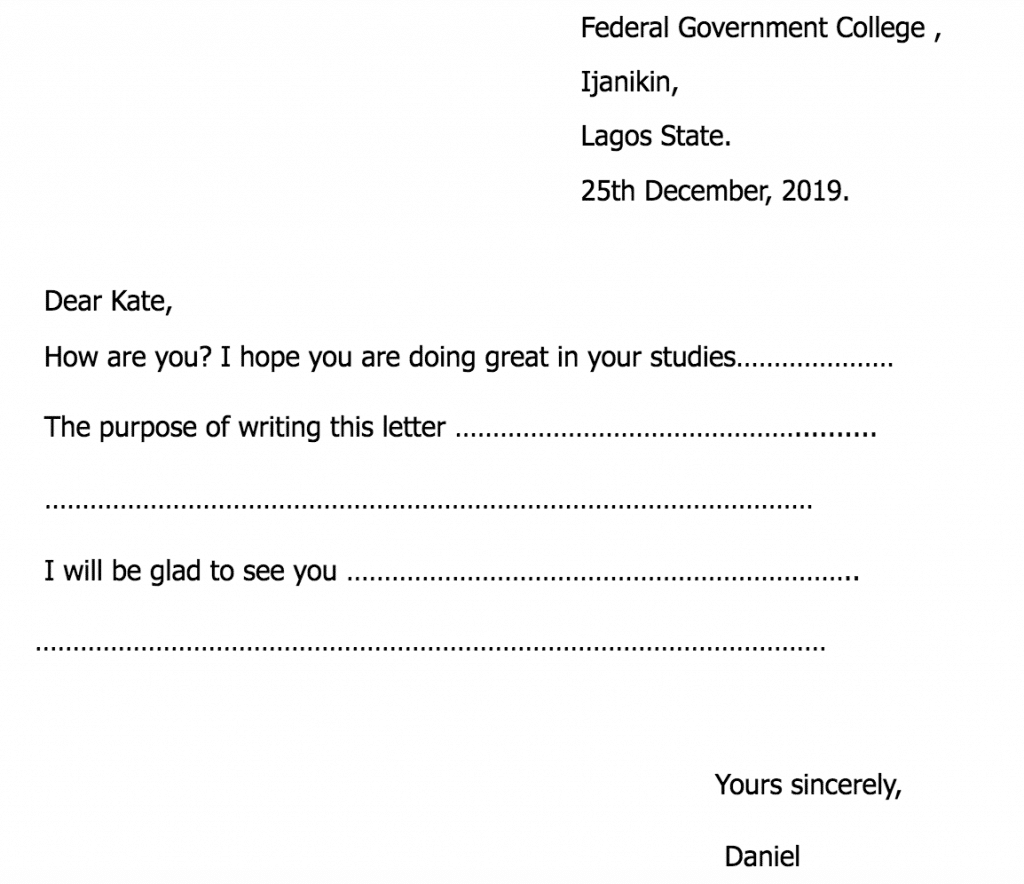 Writing Informal Letter Kofa Study