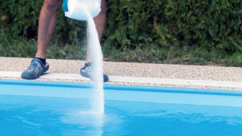 Uses of halogens - chlorine is added to swimming pool to kill bacteria.