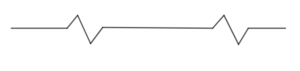 thin ruled line with short zig zags
