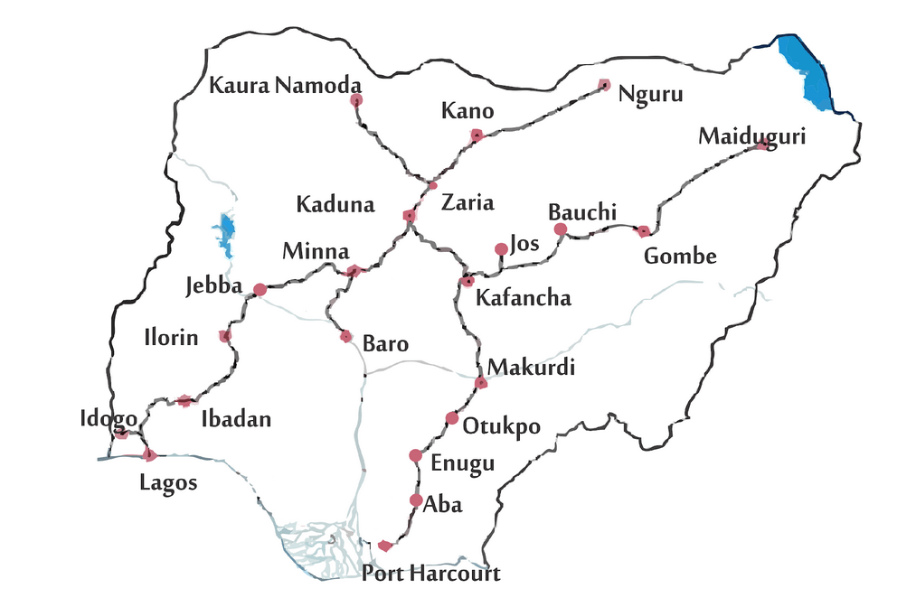 Railway lines in Nigeria