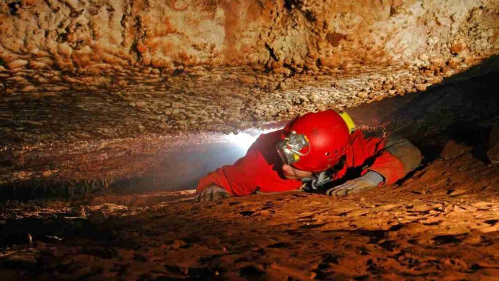 caving