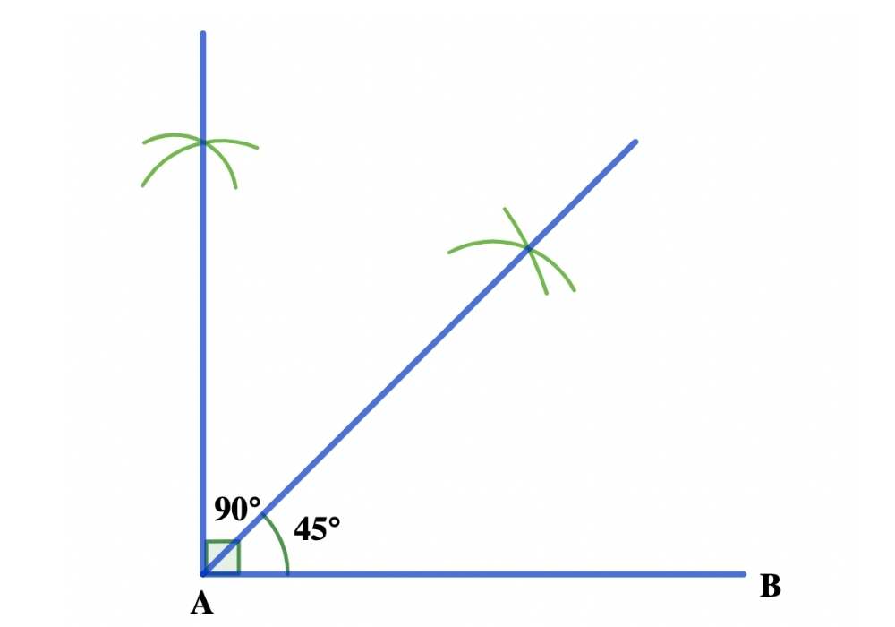 Construction of Angles 2 construct an angle - 45 degrees
