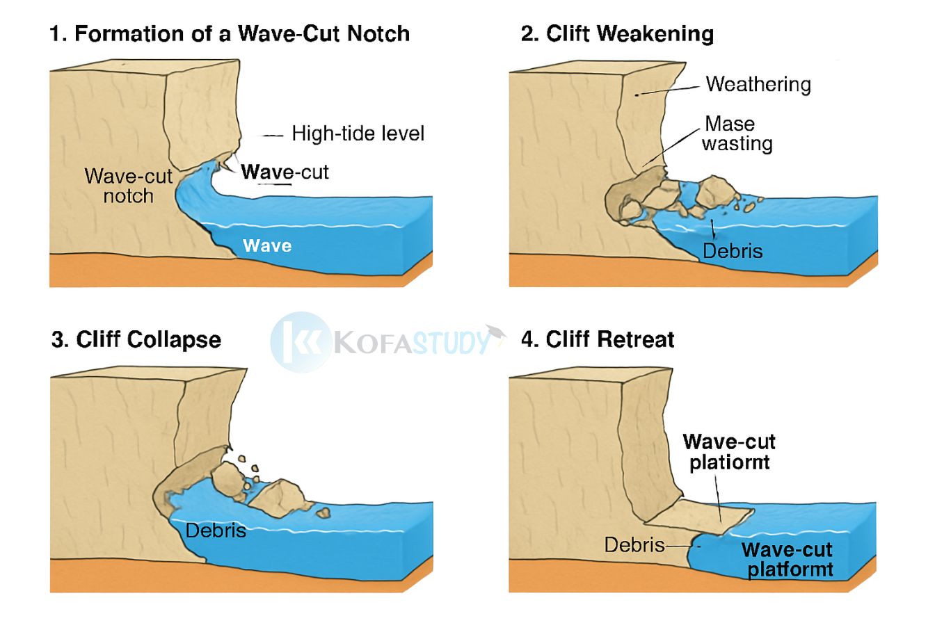 Wave Cut Notch Example Features Produced By Wave Erosion | Kofa Study