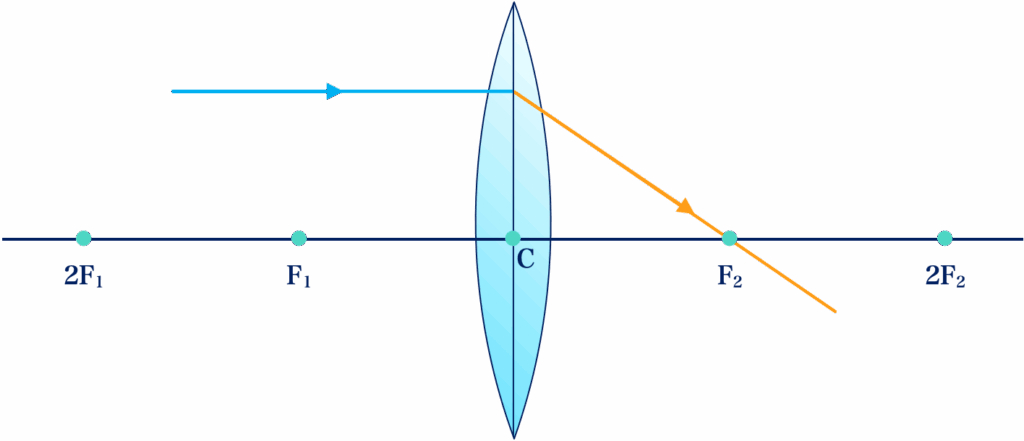 Construction of Ray Diagrams for a Convex Lens 1 rule 1 convex lens